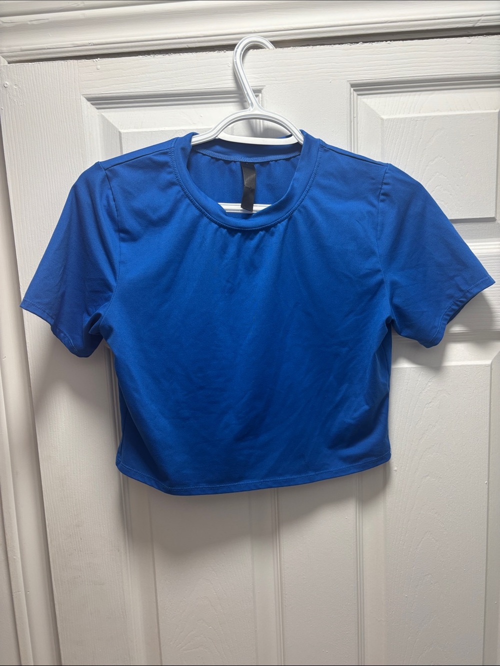 Basic Short Sleeve Crop Top - Royal Blue